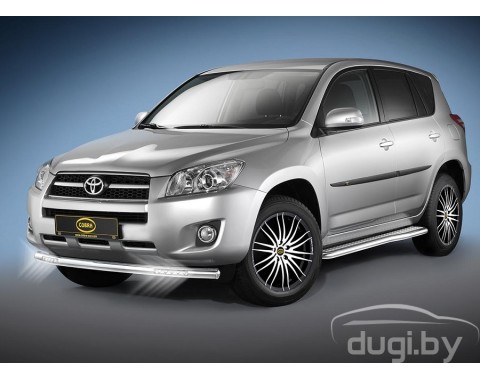 Одинарная труба "Cobra" с Led подсветкой для Toyota RAV4 